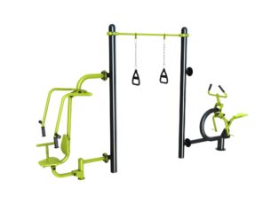 agrès de sport extérieur pour une aire de fitness outdoor : Push, TRX, cavalcade