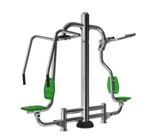 Agrès de sport extérieur en inox pour une aire de fitness outdoor : push pull inox