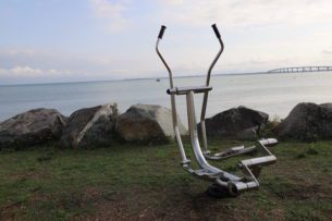 vélo elliptique inox extérieur fitness de plein air