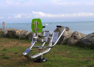 Rameur inox fitness de plein air front de mer