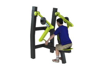 appareil musculation extérieur avec poids low row machine