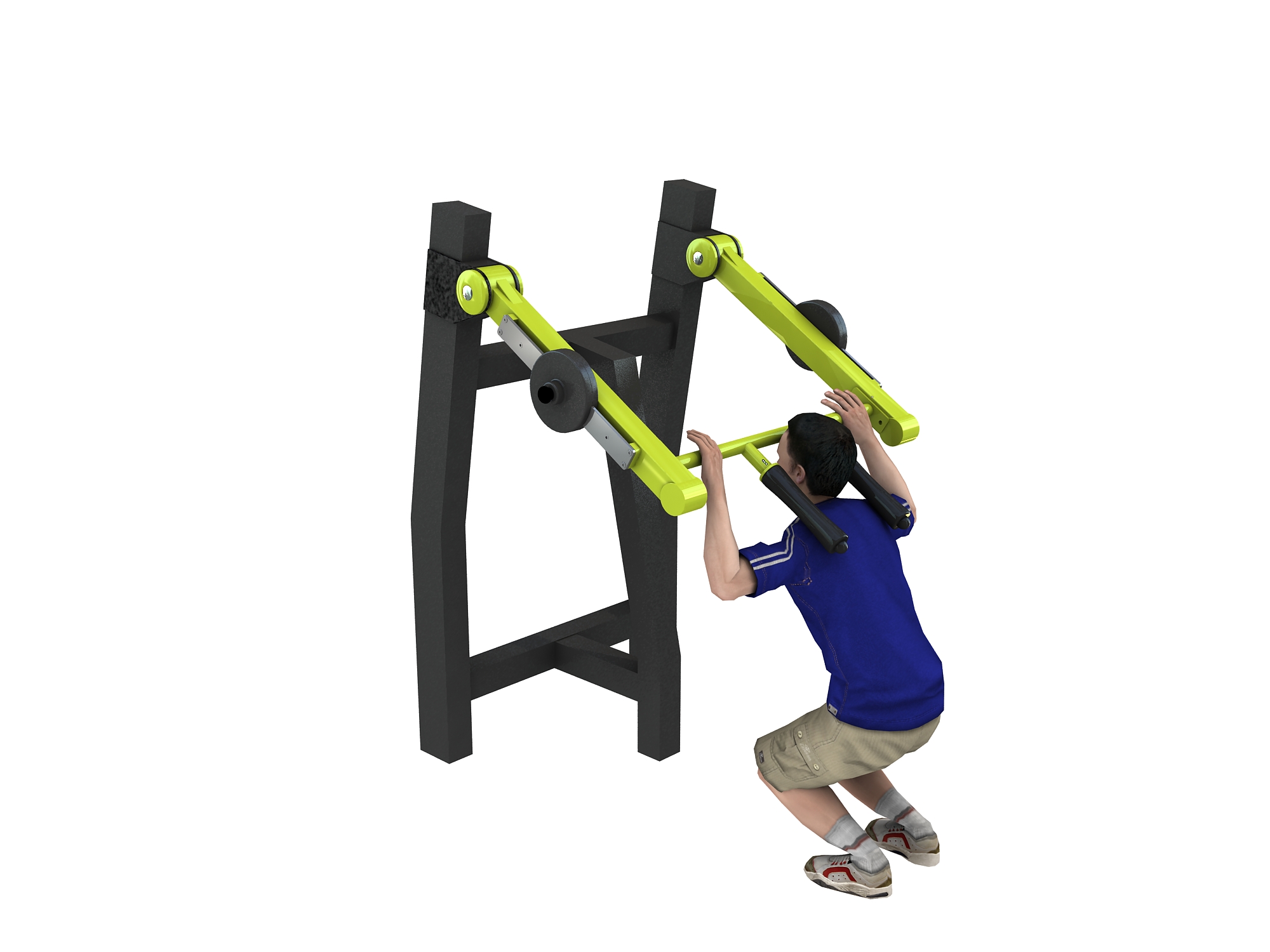 appareil musculation extérieur avec poids utilisation du lest squat press