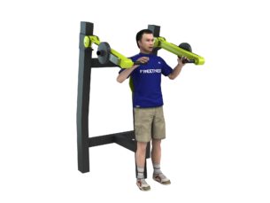 appareil musculation extérieur avec poids shoulder press debout