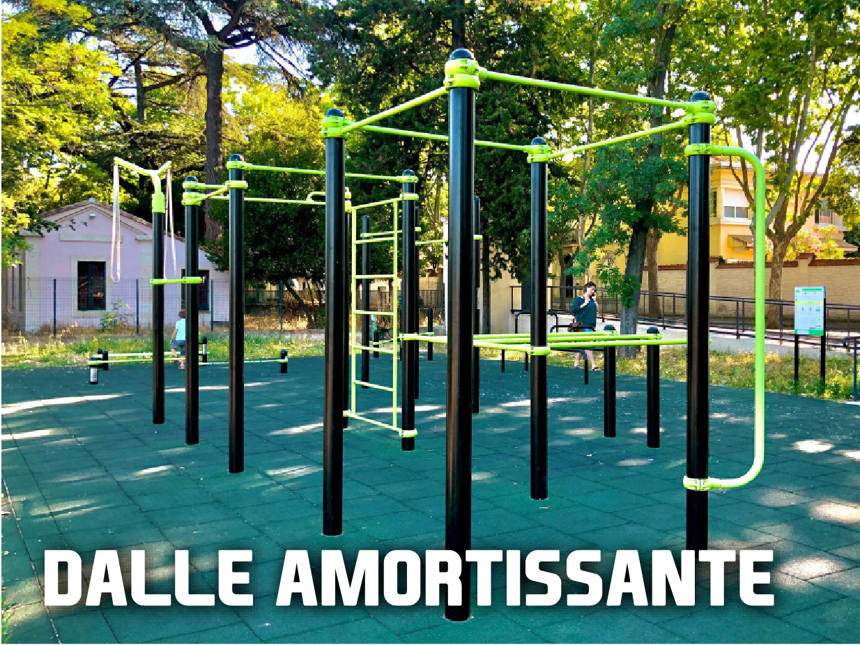 aire de fitness avec des dalles amortissantes