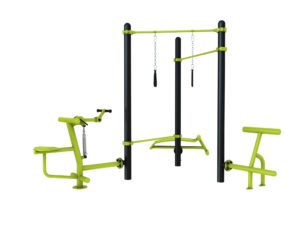 Station aire de fitness : Traction, TRX, barre de pompe, Biceps curl, lombaires, abdos vue 2