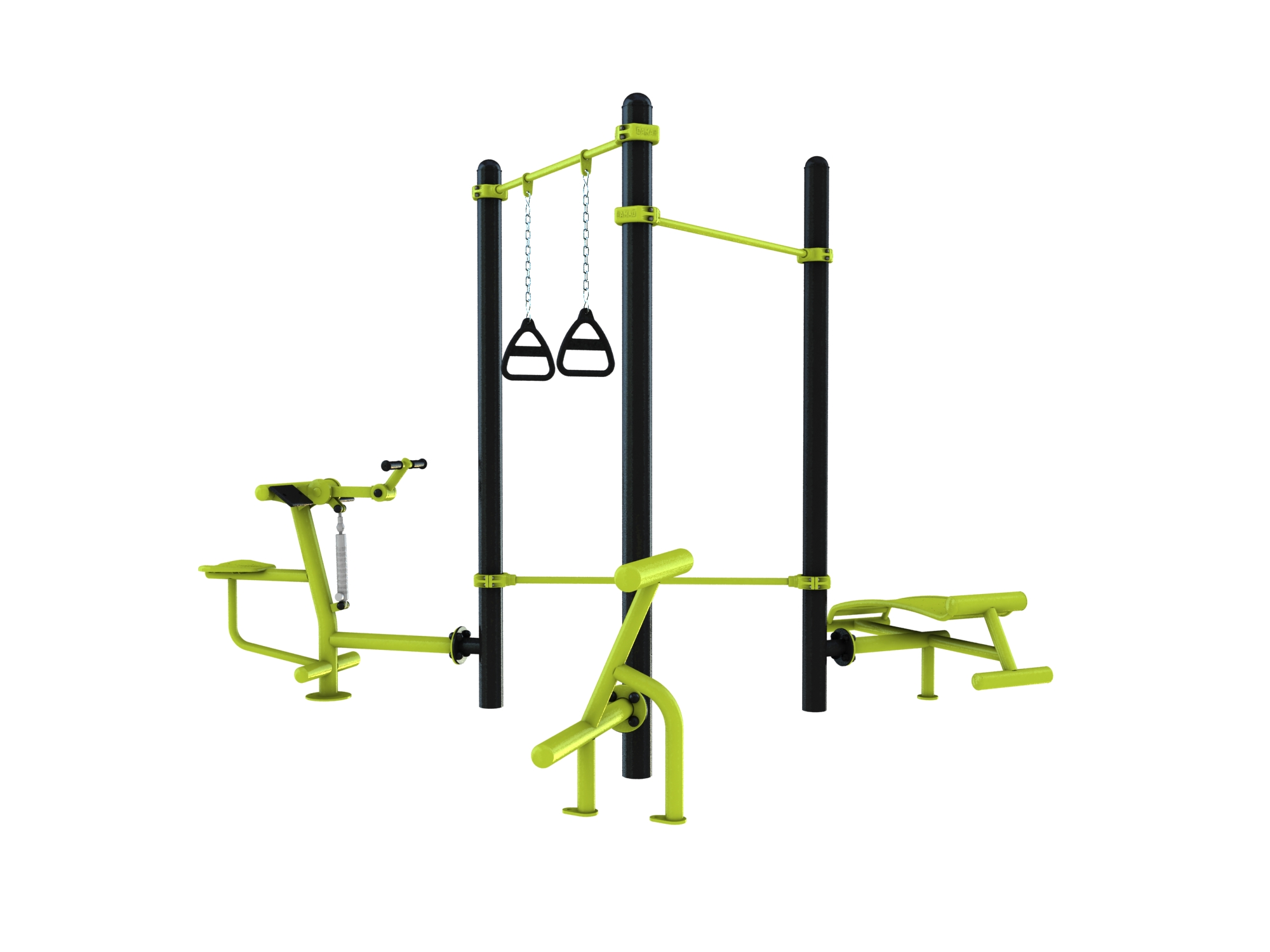 Station aire de fitness : Traction, TRX, barre de pompe, Biceps curl, lombaires, abdos vue 3