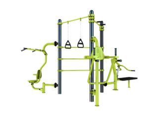 Station aire de fitness : Traction, espalier, TRX, Chest press, Chaise romaine, Pull vue 4