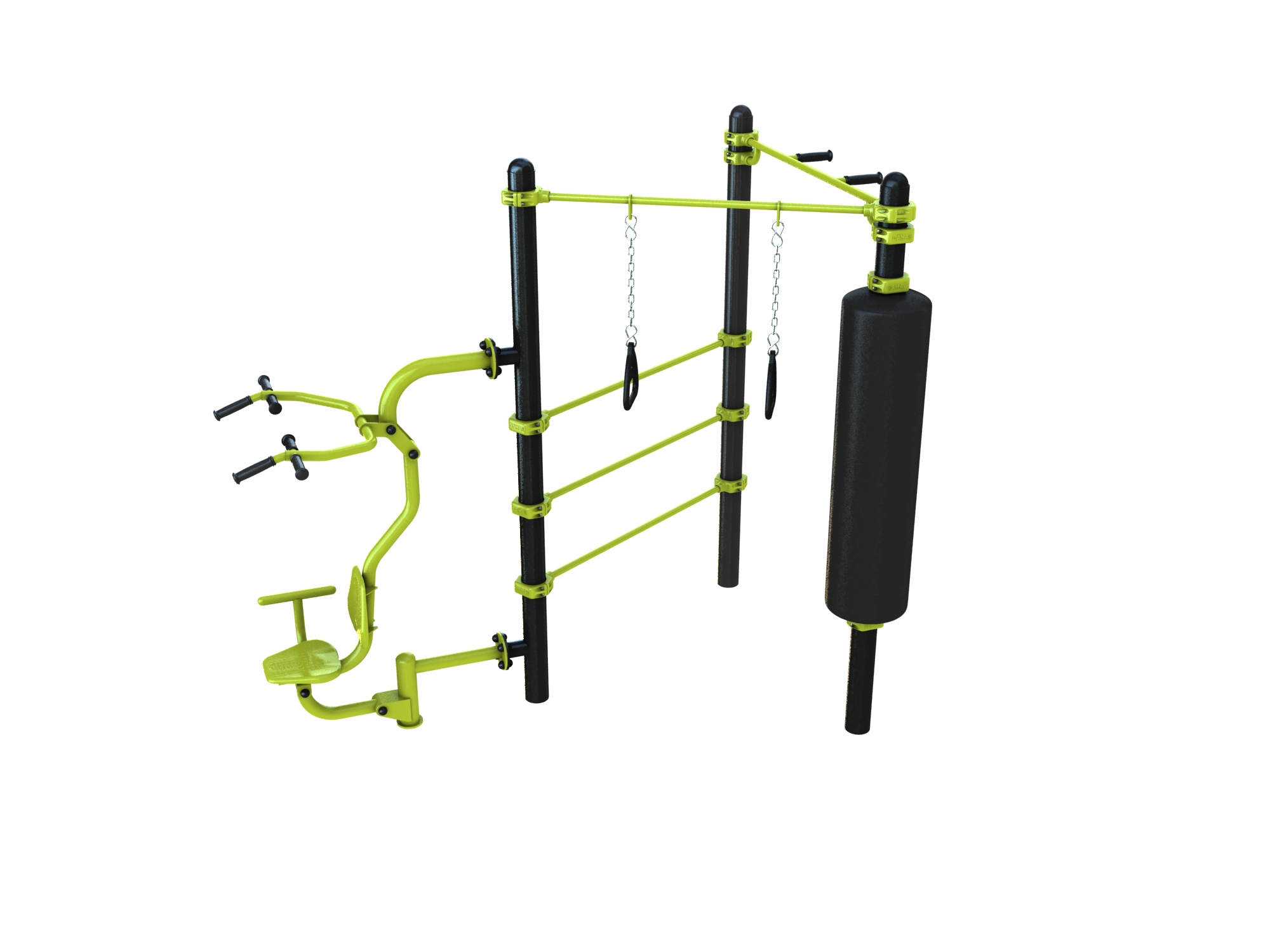 Station aire de fitness : Traction, TRX, Espalier, Sac de frappe, Pull vue 2