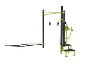 Station aire de fitness : Traction, battle rope, chaise romaine, steps, TRX vue 4