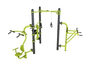 Station aire de fitness : Traction, espalier, TRX, Chest press, Chaise romaine, Pull vue 2