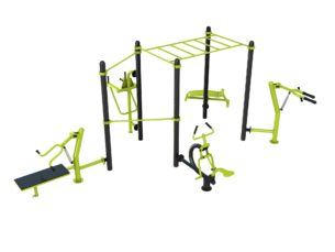 Station de fitness : Chest press, Cavalcade, Chaise romaine, Hack squat, Abdos, Pont horizontale, Barre traction vue 4